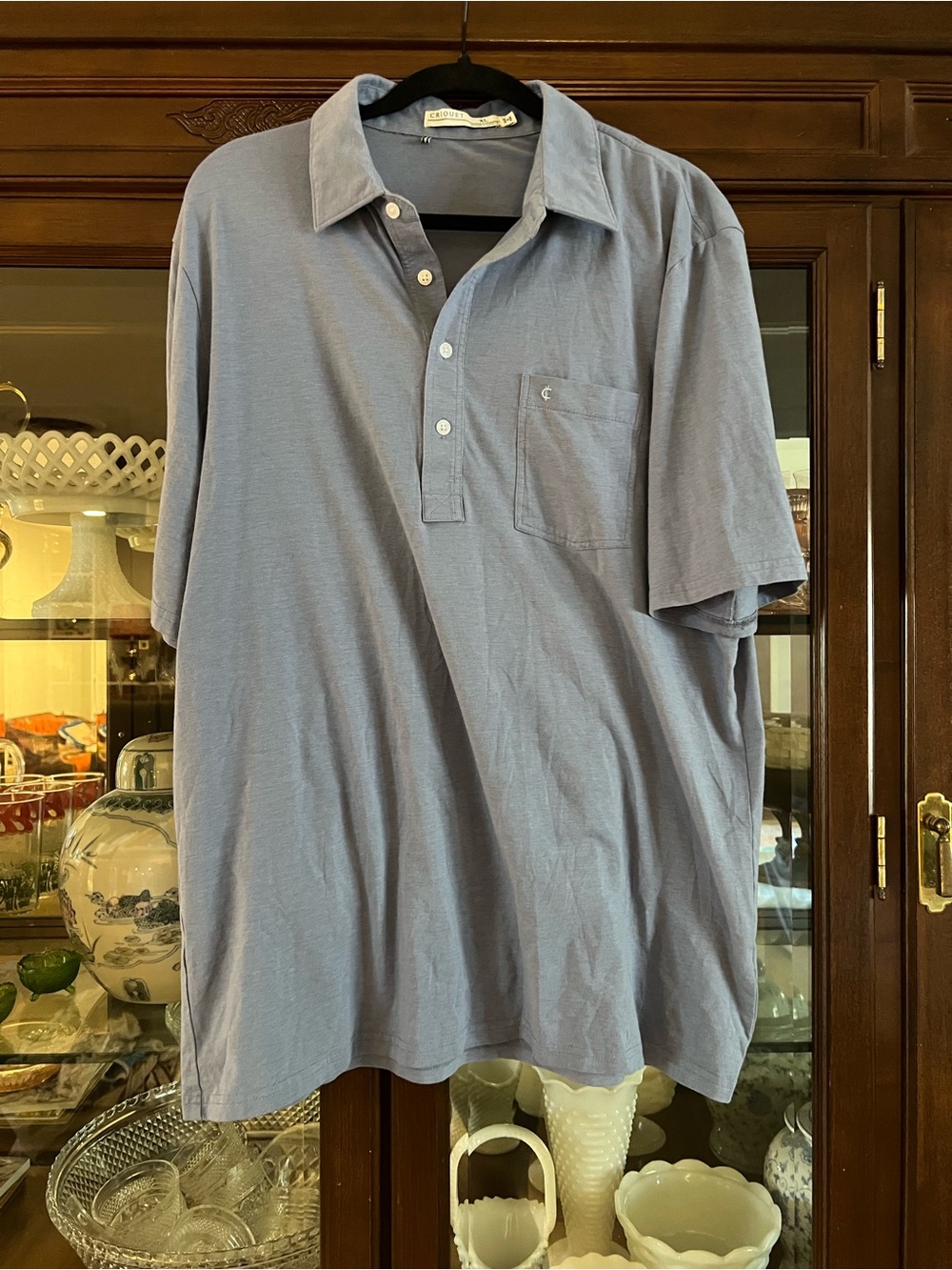 Criquet Men’s Polo Shirt in Dusty Blue